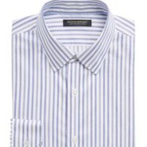 Banana Republic Pinstripe Classic Button Down Shirt Large (100% Cotton)